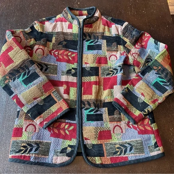 Vintage Country Collection Southwestern Aztec Full Zip Ladies Jacket Size 12 - Picture 3 of 9